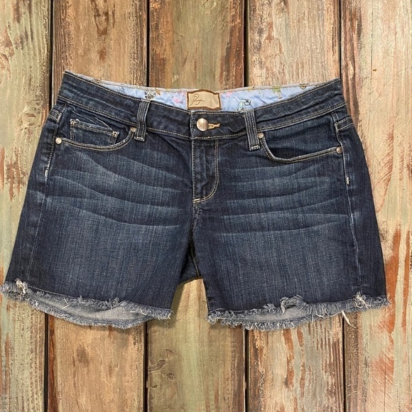 Paige 26 (4) Jimmy Jimmy Denim Jeans Shorts Low Rise Stretch Womens Cutoffs - Picture 12 of 13